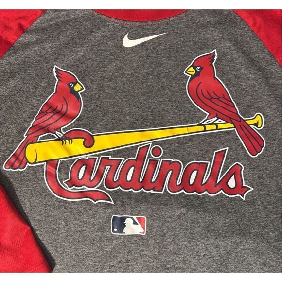 Nike St Louis Cardinals Shirt Adult Large Athletic Fit Gray 3/4 Sleeve Dri-Fit - Picture 2 of 7